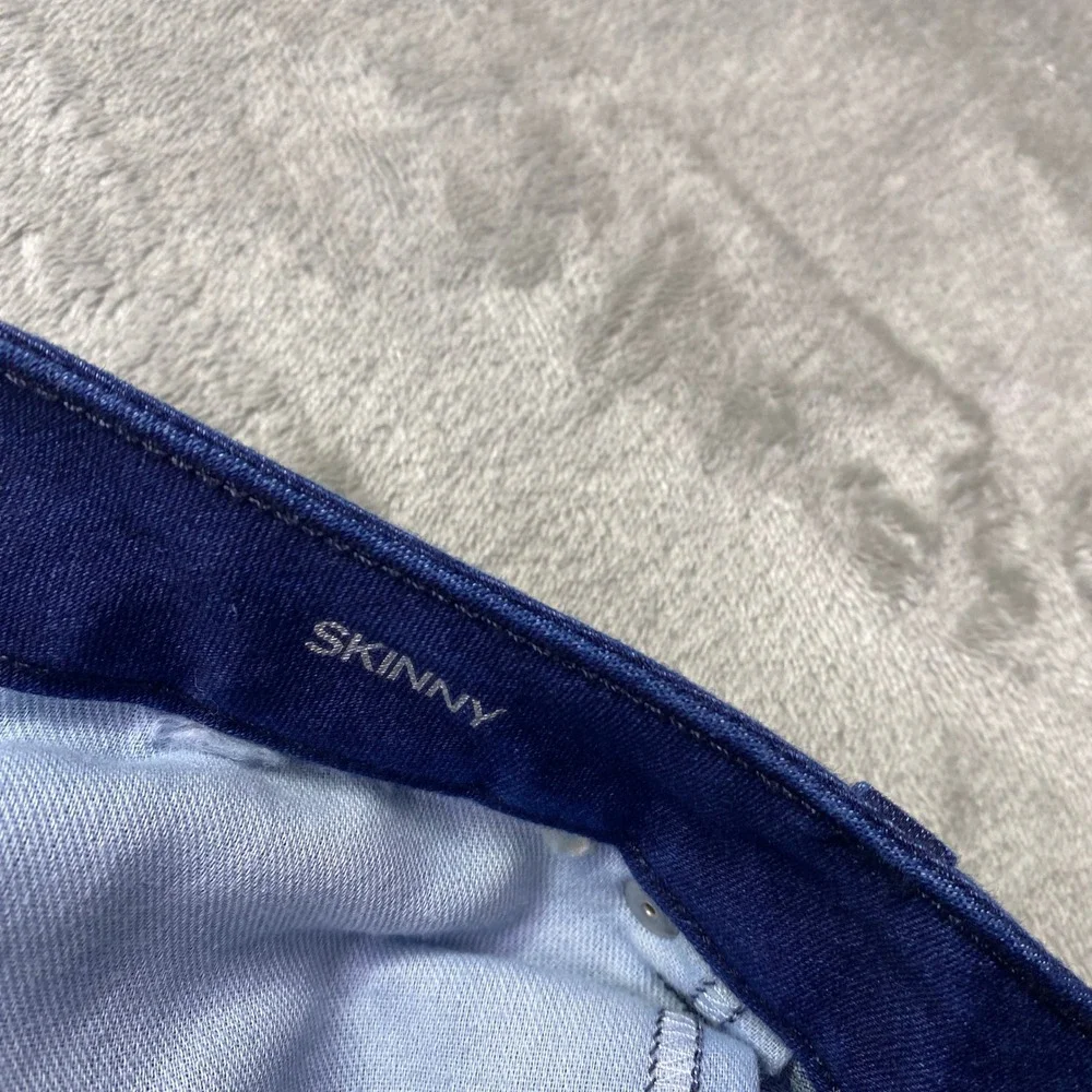 Michael Kors‎ Womens Skinny Jeans Dark Indigo Blue Stretch Denim MK Logo Sz 32